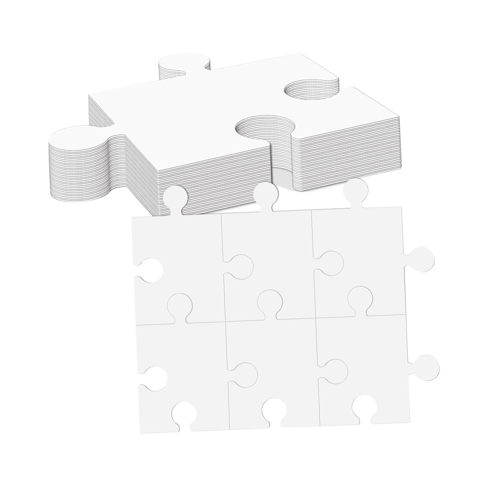 Puzzle Blank White - 白い厚紙の空白のジグソーパズルアクセサリー 教育的で多目的な複数の創造的なプロジェクト用 20x23cm 30個のテンプレート