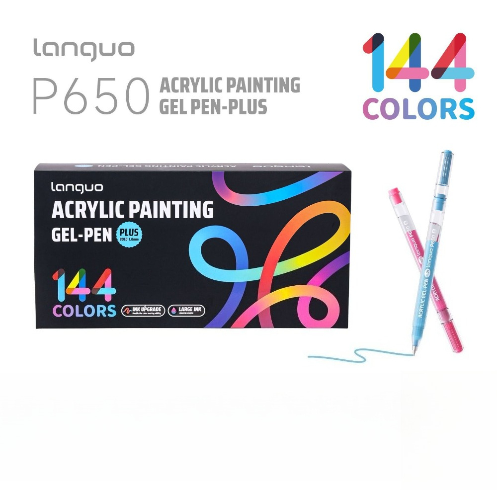 Copic Marker Sketch - ラングオP650アクリル絵の具ジェルペンプラス144色1.0mm太字ペン先防水ペイントマーカー（石、ガラス、木材、キャンバス、手描き用）
