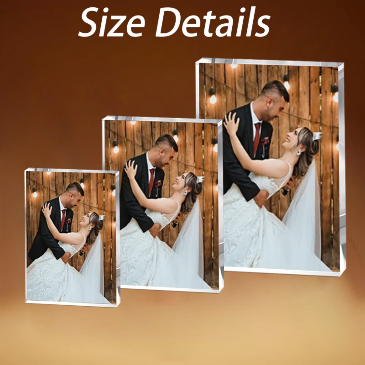 Photo Acrylic Block - パーソナライズされた2Dフラットアクリル写真記念品 — 独占的な家族の記念品、結婚式、誕生日、カップルに最適