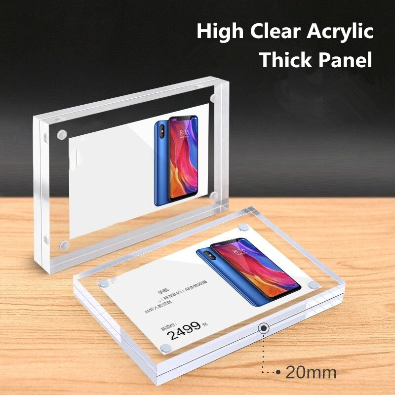 5 個 90 × 55 ミリメートル磁気アクリルサインホルダ - Photo Acrylic Block のレビューと価格